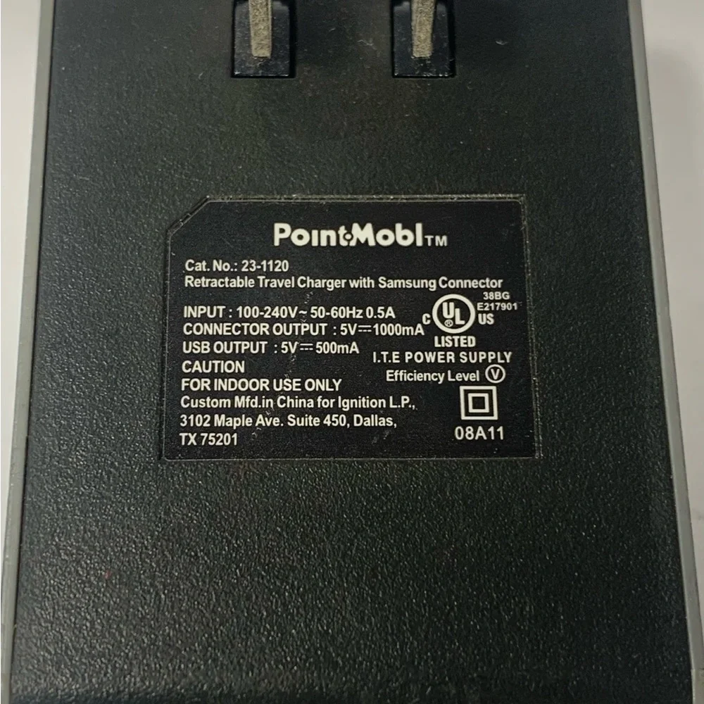 Point Mobl 23-1120 Retractable Samsung M300 S20 S22 20-Pin Data Sync USB Cable